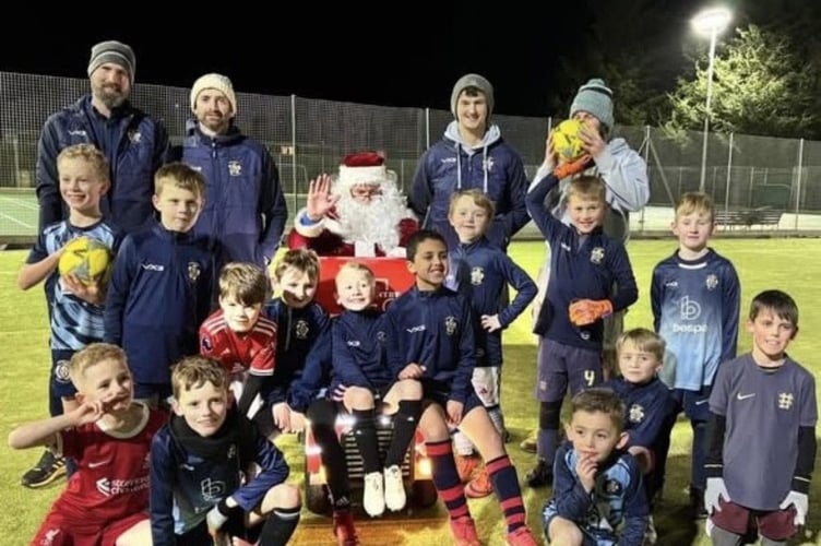 Crediton Youth U8s with Santa
