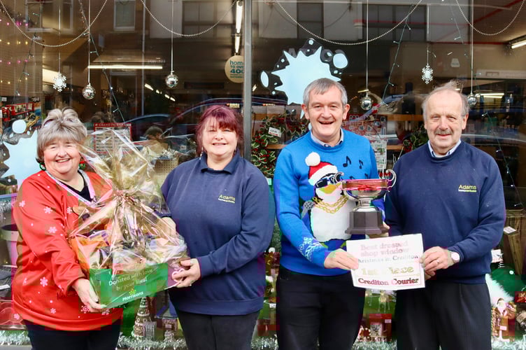 First prize went to Adams Home Hardware. From left, Hazel Evely, Jan Tucker, Alan Quick, David Adams