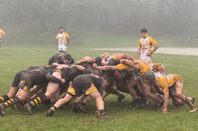 A scrum during the match