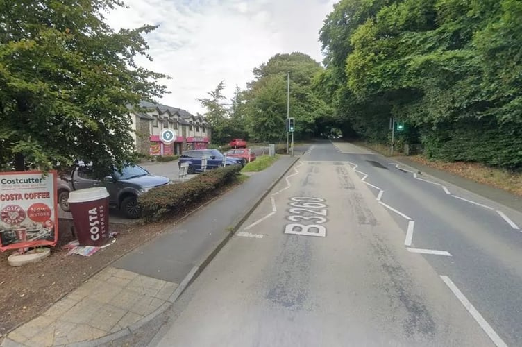 The B3260 Exeter Road, Okehampton, near Stannary Court 