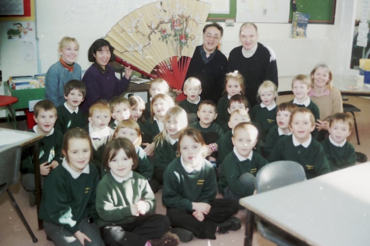 Copplestone Primary School received some Chinese visitors in January 2004. DSC00785