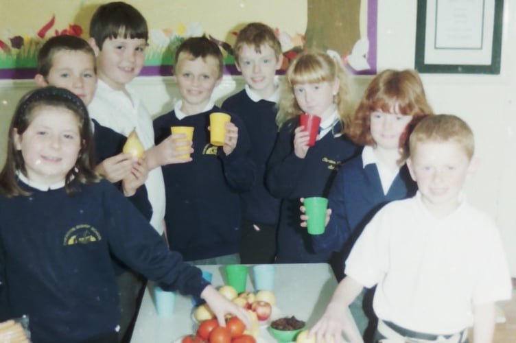 Cheriton Bishop School received a Healthy Eating award in November 2003. DSC00300