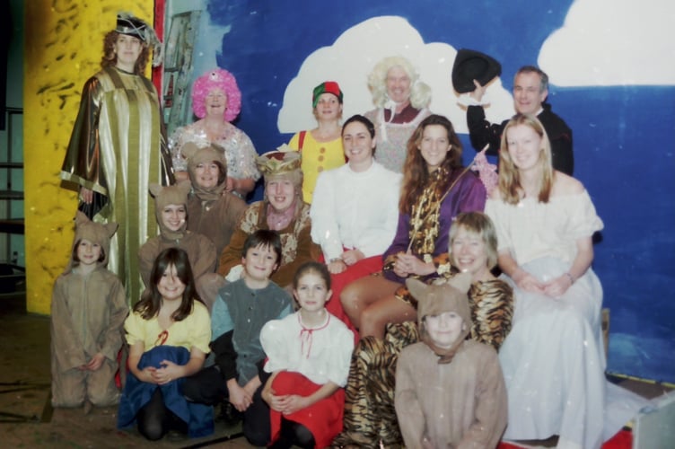 The cast of 'Dick Whittington' performed by Tedburn St Mary Drama Society TADS in January 2004. DSC00694