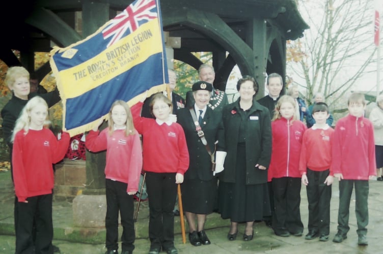 Crediton silence at the War Memorial on November 11 2003. DSC00327