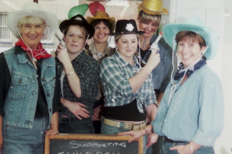 Staff at Kezias salon dressed up for Children in Need in November 2003. DSC00381