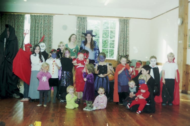 The Greenroots group at Morchard Bishop dressed for Hallowe'en in October 2003. DSC00085