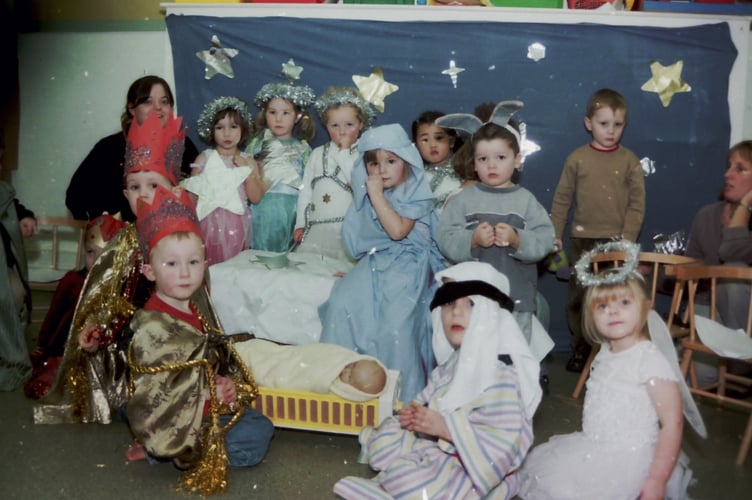 Sunflower Day Nursery in Crediton staged the Nativity in December 2003 and pictured are some of the cast. DSC00548