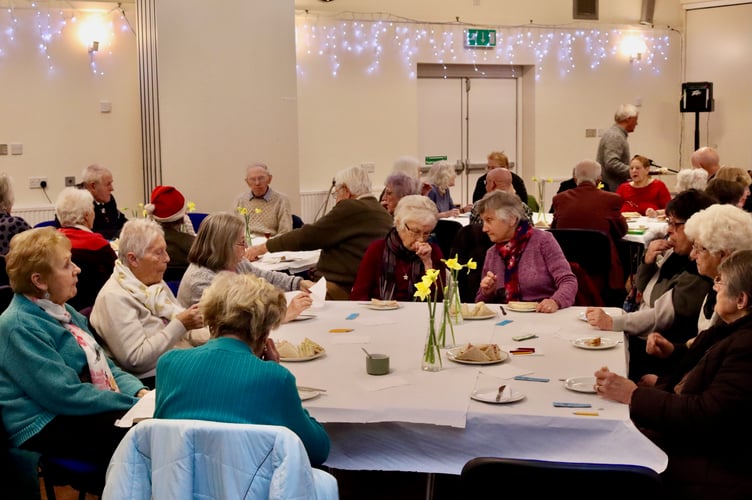 Guests enjoying sandwiches 