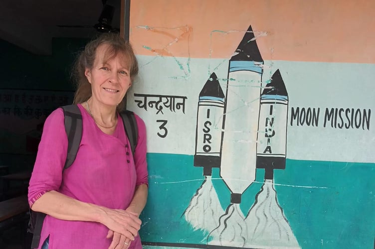 Francisca van Holthoon at a screening camp in a school in Bihar