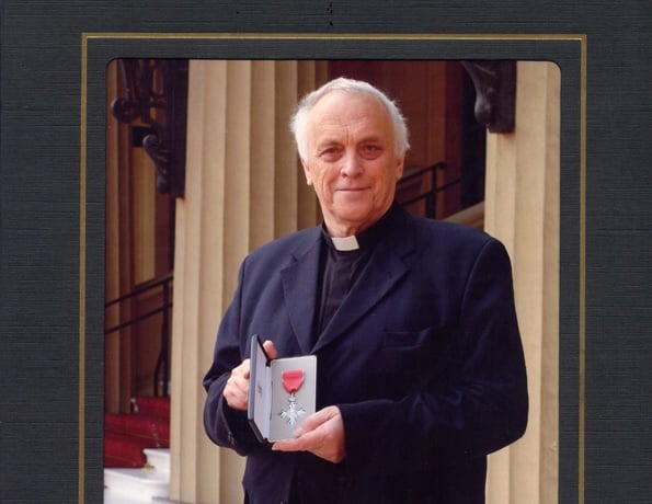 The Rev Donald Reeves after receiving his MBE.