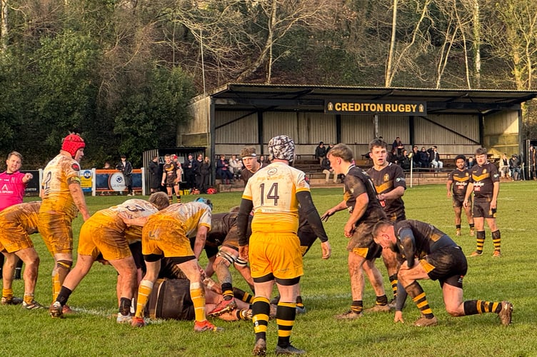 North Tawton, in yellow, faced a tough Crediton side.  AQ 1875