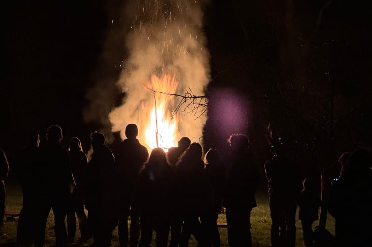 Some of the crowd watching the bonfire.  AQ 2066

