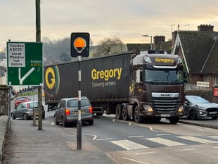 UPDATE: NOW CLEARED: Broken down lorry causing issues in Crediton
