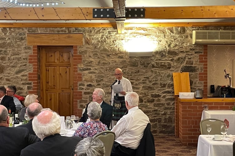 Nigel Guthrie giving the toast to the lasses