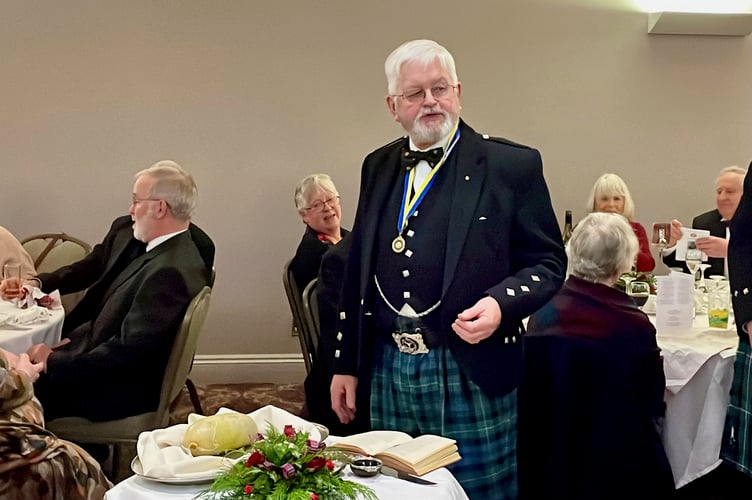 Mike Boyle giving the address to the haggis