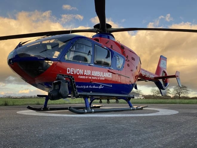 Devon Air Ambulance depends entirely on voluntary donations to continue its vital service.