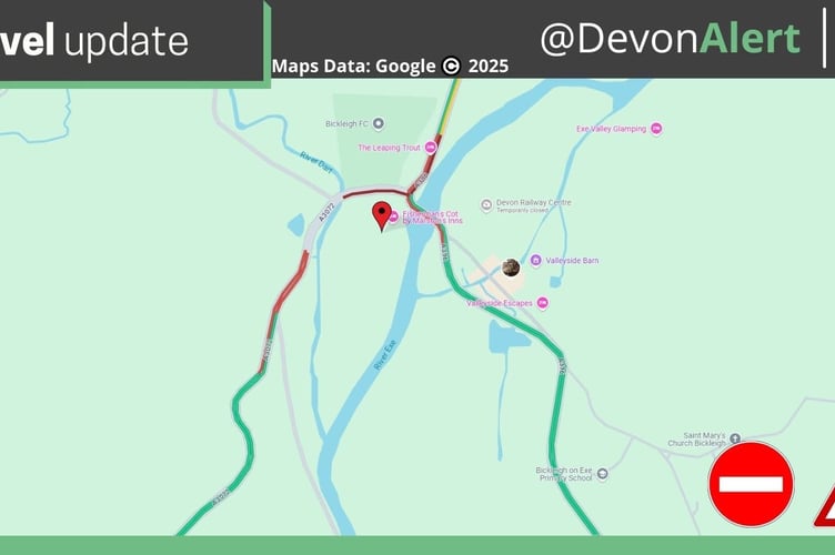 Where the lorry is broken down at Bickleigh.