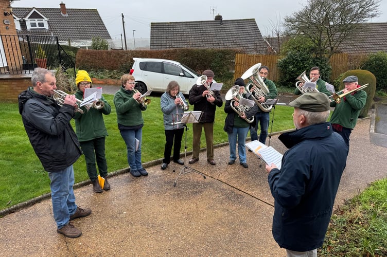 Crediton Town Band which played for Reg’s 100th birthday.  AQ 3507

