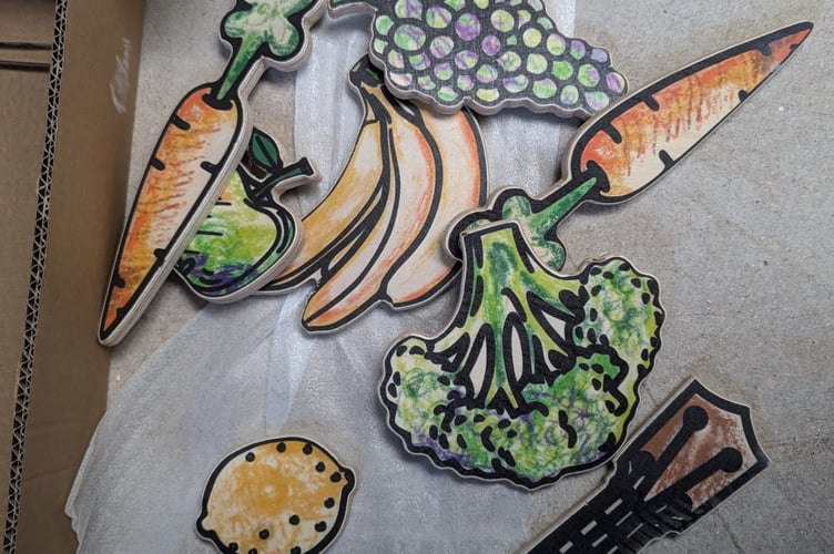 Produce on sale at the Scribble Stores