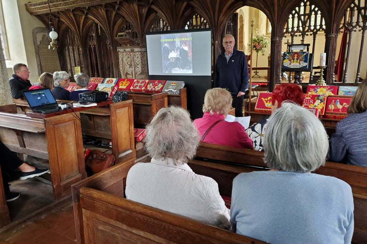 Churchwarden John Smith talking about the mystery of Edward V and the Princes in the Tower contained within St Matthew’s, Coldridge.
