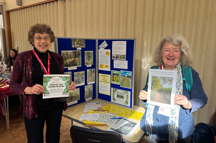 Caroline Romijn and Esther Mann told people about the Crediton Tree Warden Network.  AQ 4446
