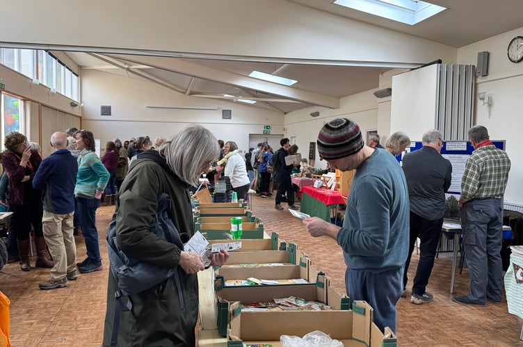 The Sustainable Crediton Seed Share was busy throughout.  AQ 4474
