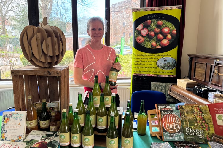 Kate Povey of Little Emlett Orchard sold some of her apple juices and talked about the Orchards Live charity.  AQ 4471
