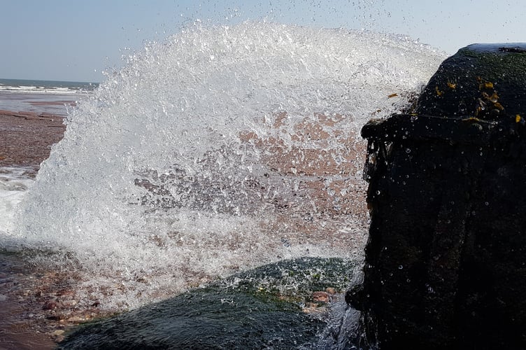 Storm water overflow on Goodrington Beach, Paignton