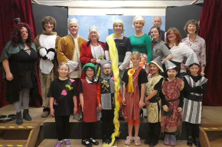The cast of Cheriton Fitzpaine Drama Club's 'Rapunzel'
