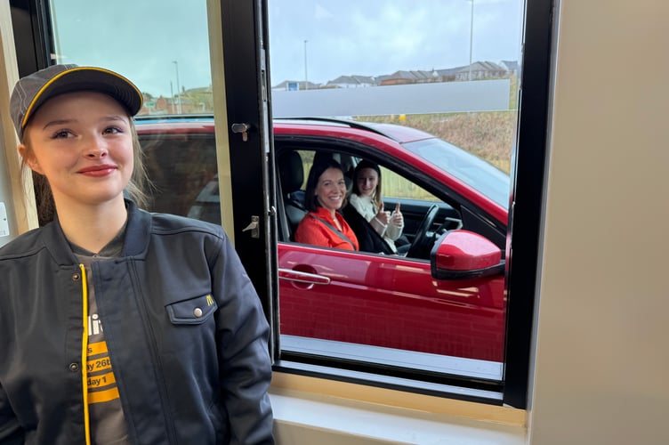 The second car at the Drive-Thru at Crediton McDonald’s on the opening day.  AQ 4934
