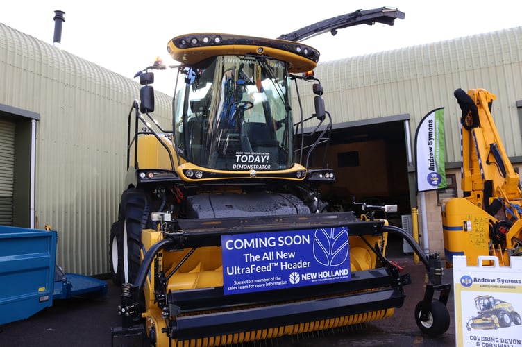 26 February 2025 Andrew Symons open day 6x pic special A harvester on display (Will Goddard, Crediton Courier)
