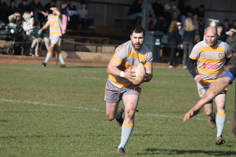 A Crediton Veterans player in possession.  AQ 0548
