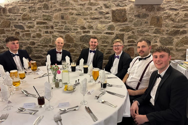 Some of the boys at Bow YFC dinner and dance.  AQ 4666
