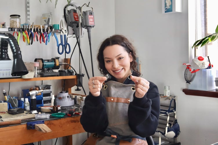 Andie Durnell of Forget-Me-Not Keepsakes in her Crediton studio before her TV appearance