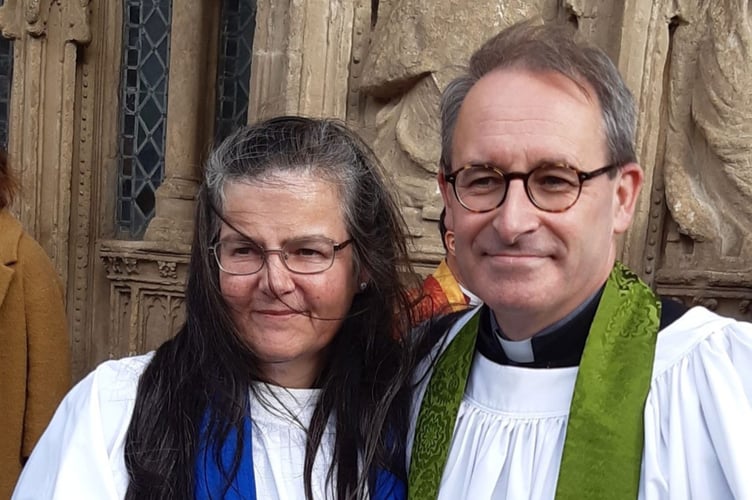 Antonia Tregenza, left, with Rev Matthew Tregenza