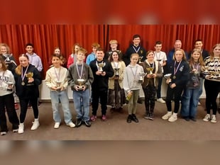 Trophies and medals presented to Crediton swimmers
