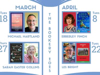 Free afternoon author events at Crediton bookshop this spring