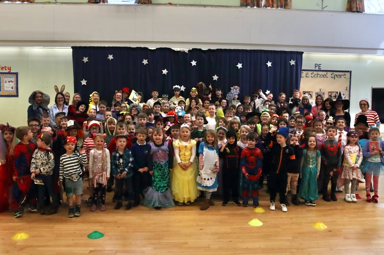 Bow Primary School World Book Day 6x pic special Pupils and staff in their costumes