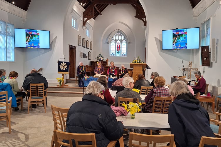 During the World Day of Prayer celebrations at Crediton Methodist Church.
