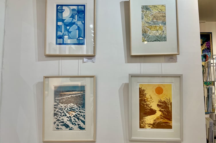 Some of Pauline Pearce's linocut prints