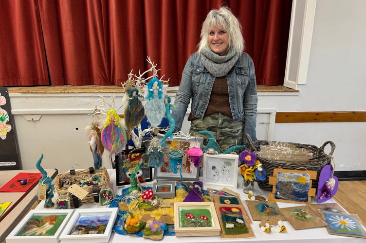 Julie Barber makes handicraft items and had a stall selling some of her items.  AQ 5723
