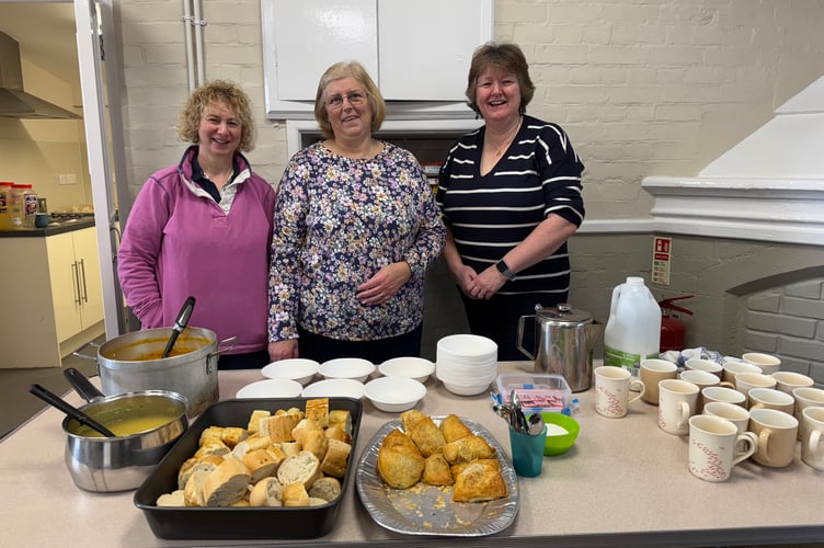 The catering angels for the bellringing competition, Julia, Nicky and Linda.  AQ 5662