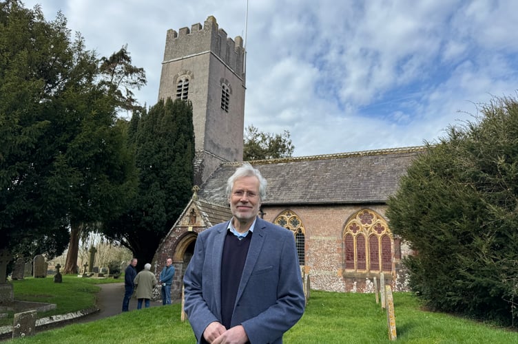 Devon Association of Bellringers President Ian Avery at Down St Mary church.  AQ 5666
