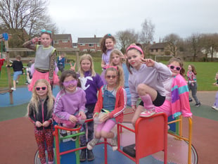 Landscore rocked Neon 80s for Red Nose Day
