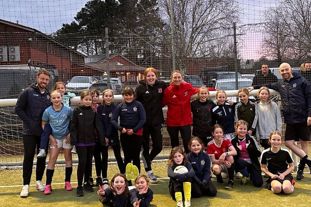 Special guests attended Crediton Youth FC girls training
