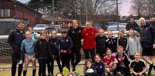 Special guests attended Crediton Youth FC girls training

