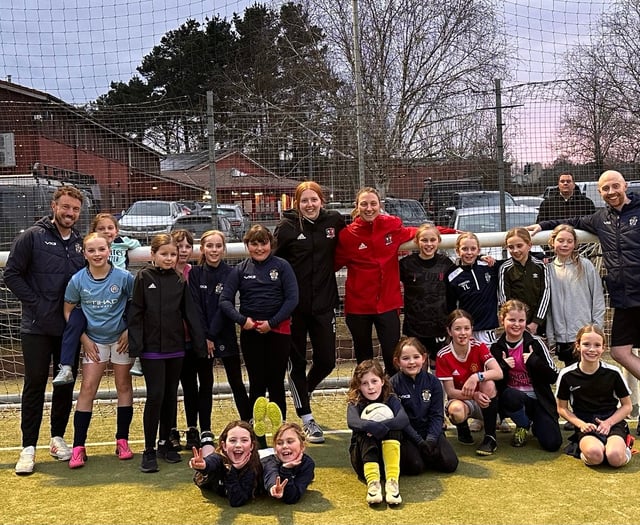 Special guests attended Crediton Youth FC girls training
