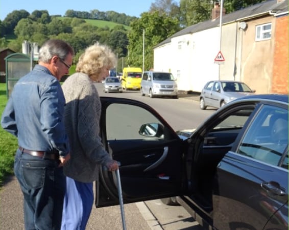Helping a Mid Devon Community Car scheme user.
