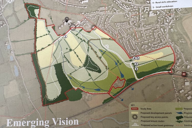 Land at Barnfield, Crediton development area.
