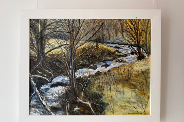 A river scene by Justin Beament.  AQ 7172
